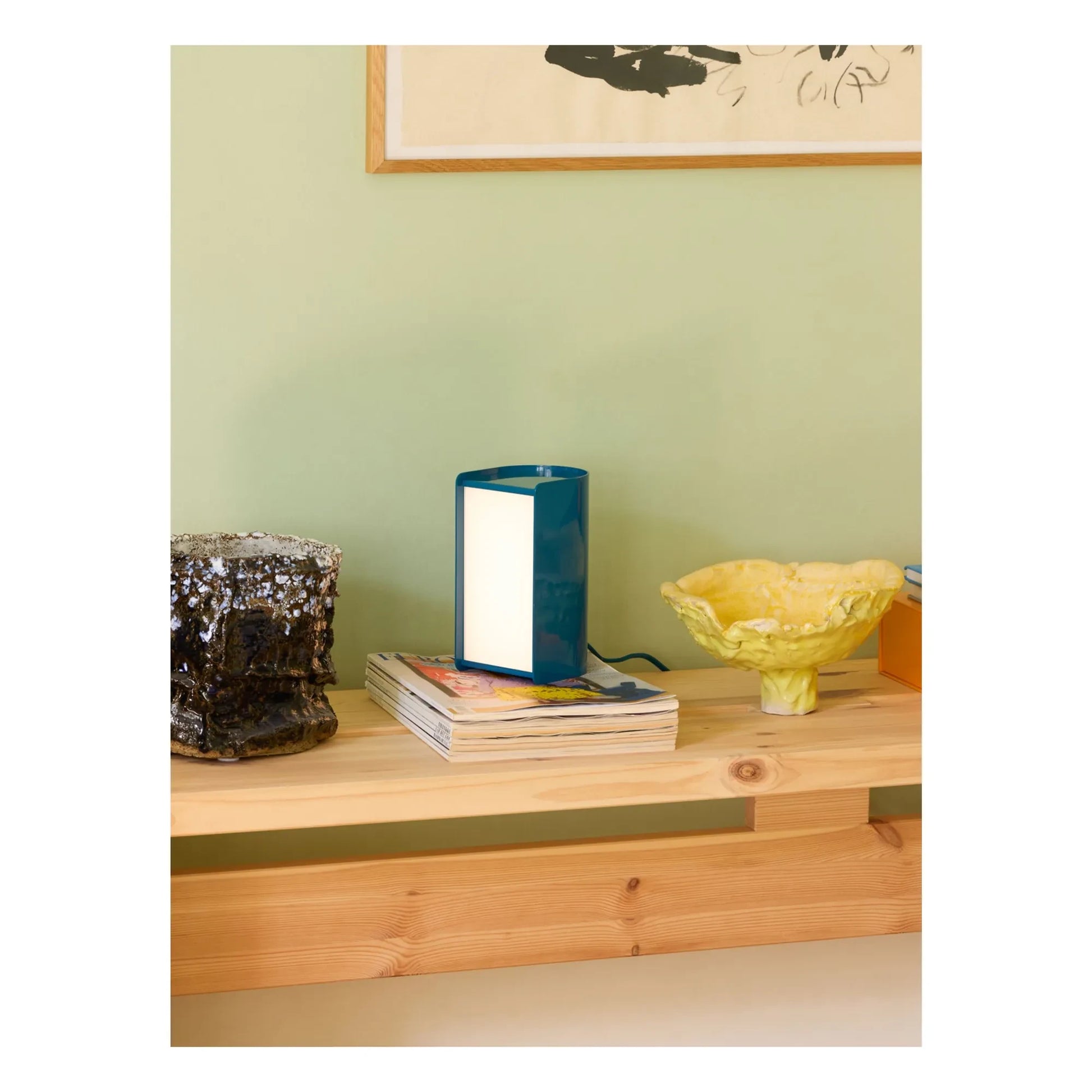 Hübsch - Book table lamp | Petrol blue