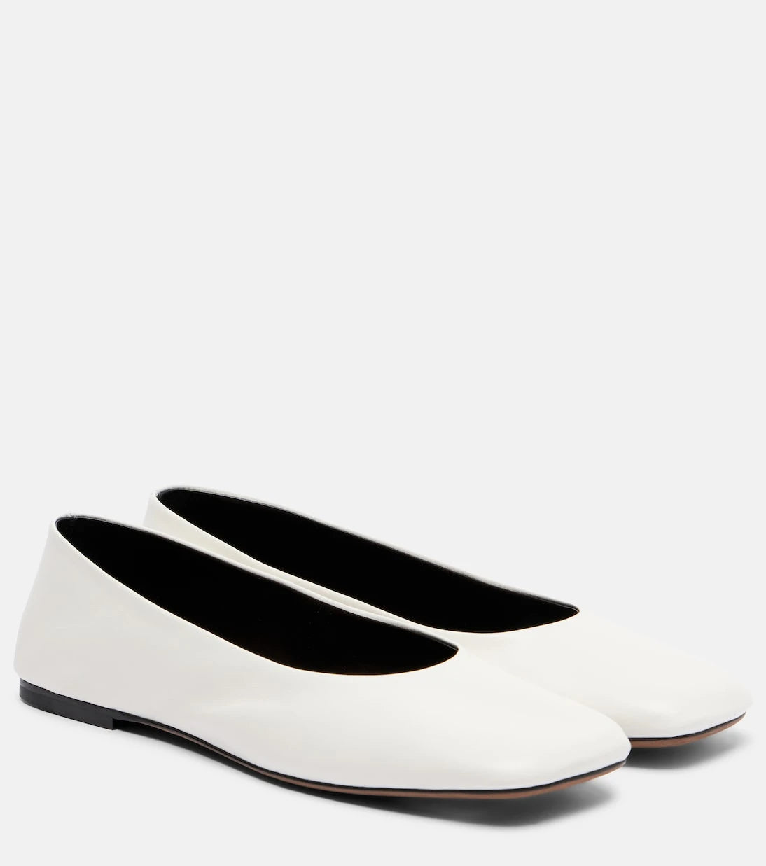 The Row - Square leather ballet flats