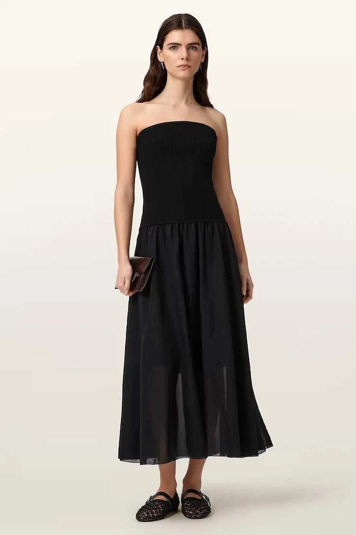 AllSaints рокля по тялото с вискоза TEGAN