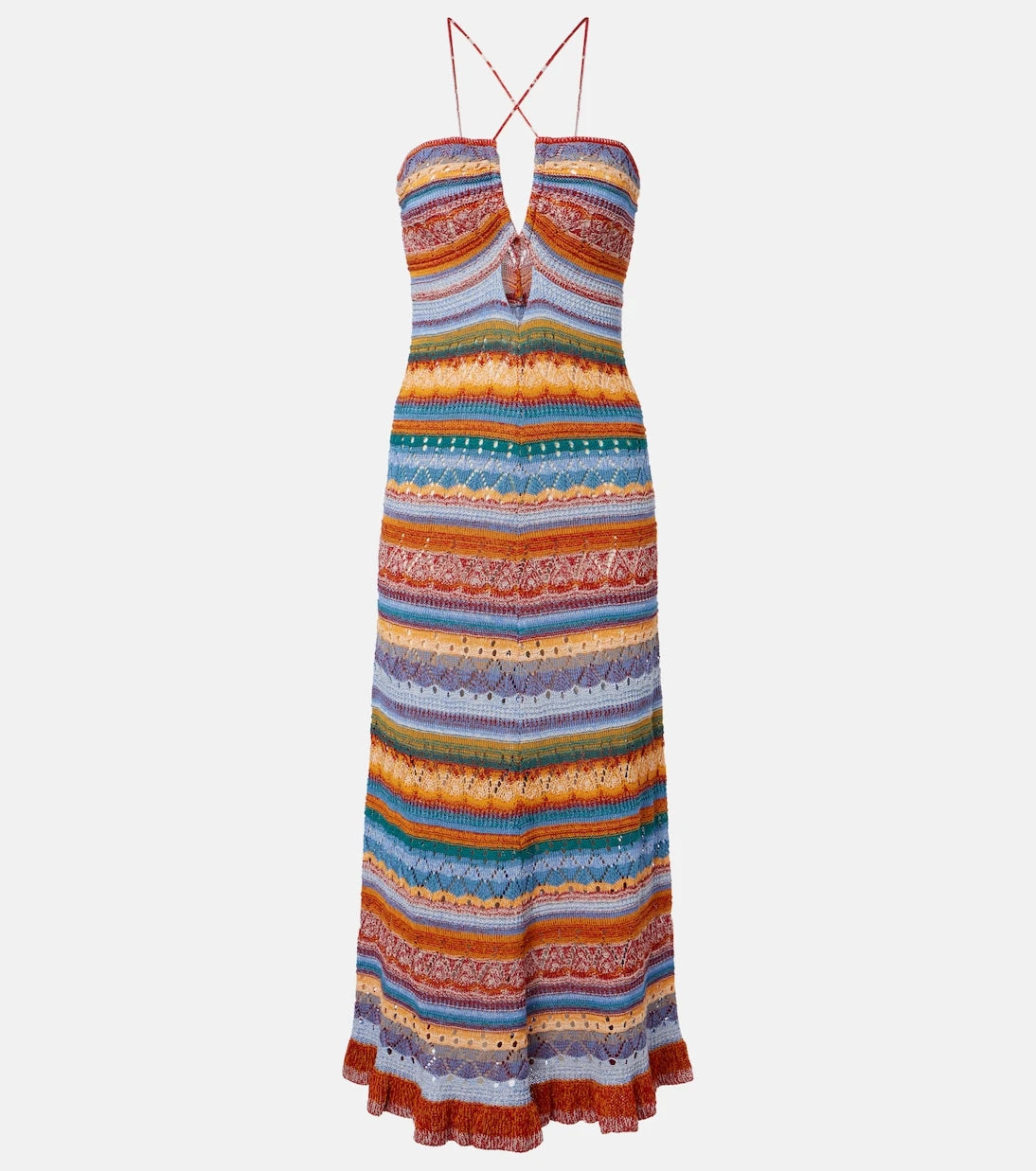 Etro - Striped crochet cotton maxi dress