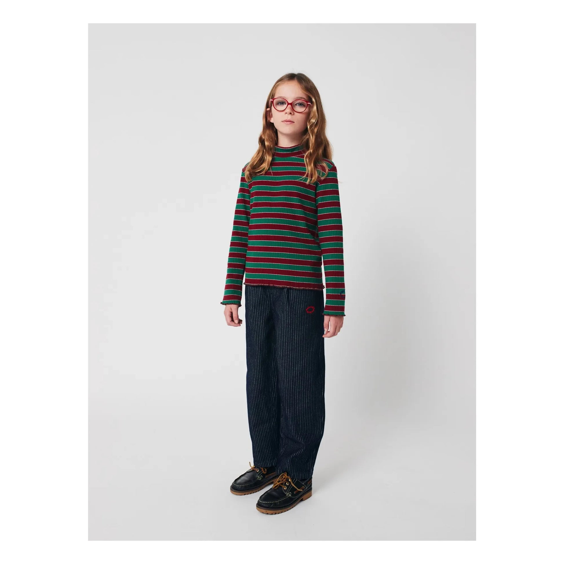 Bobo Choses - Striped Organic Cotton Balloon Jeans | Blue