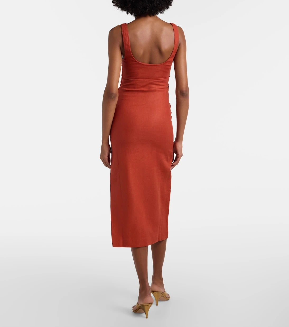SIR - Draped linen midi dress