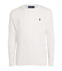 Polo Ralph Lauren White Cotton Cable-Knit Sweater