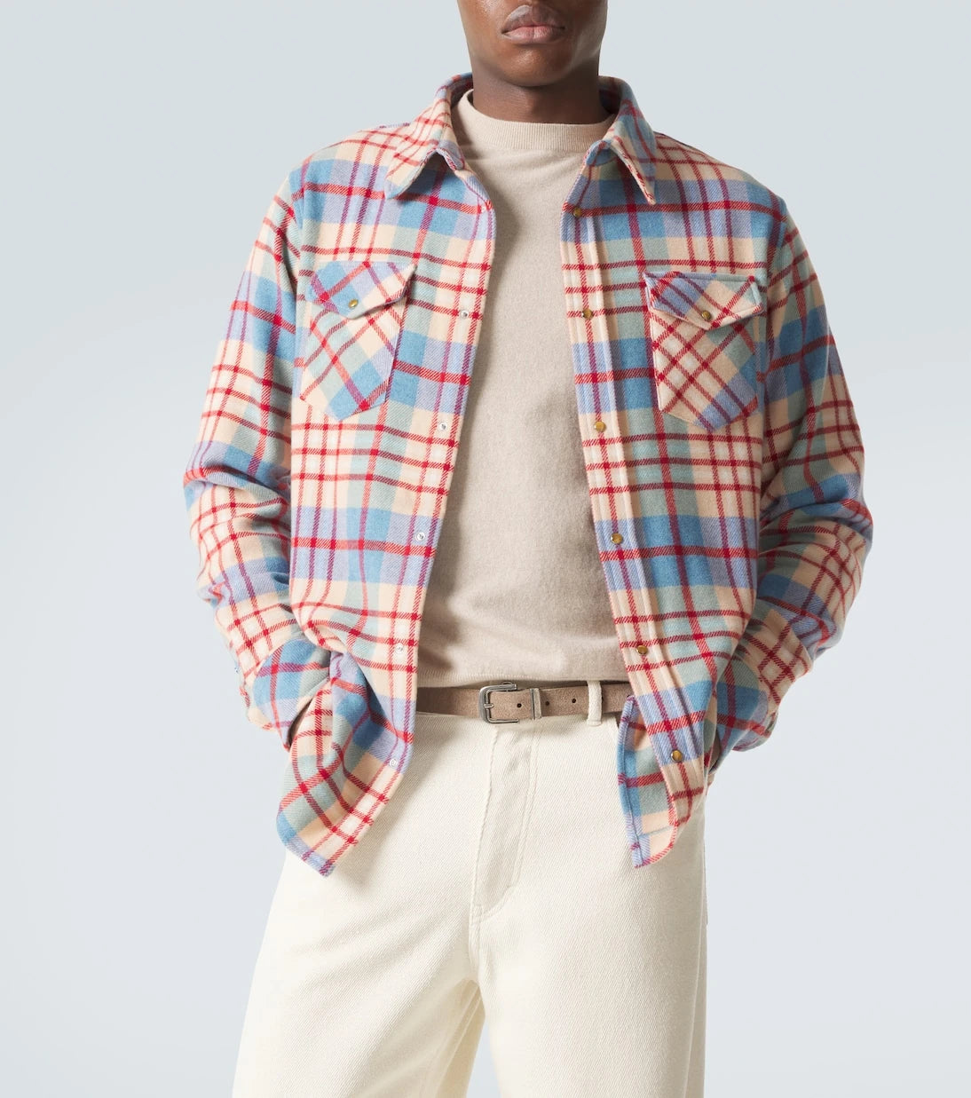 God's True Cashmere - Al's Run plaid cashmere shirt