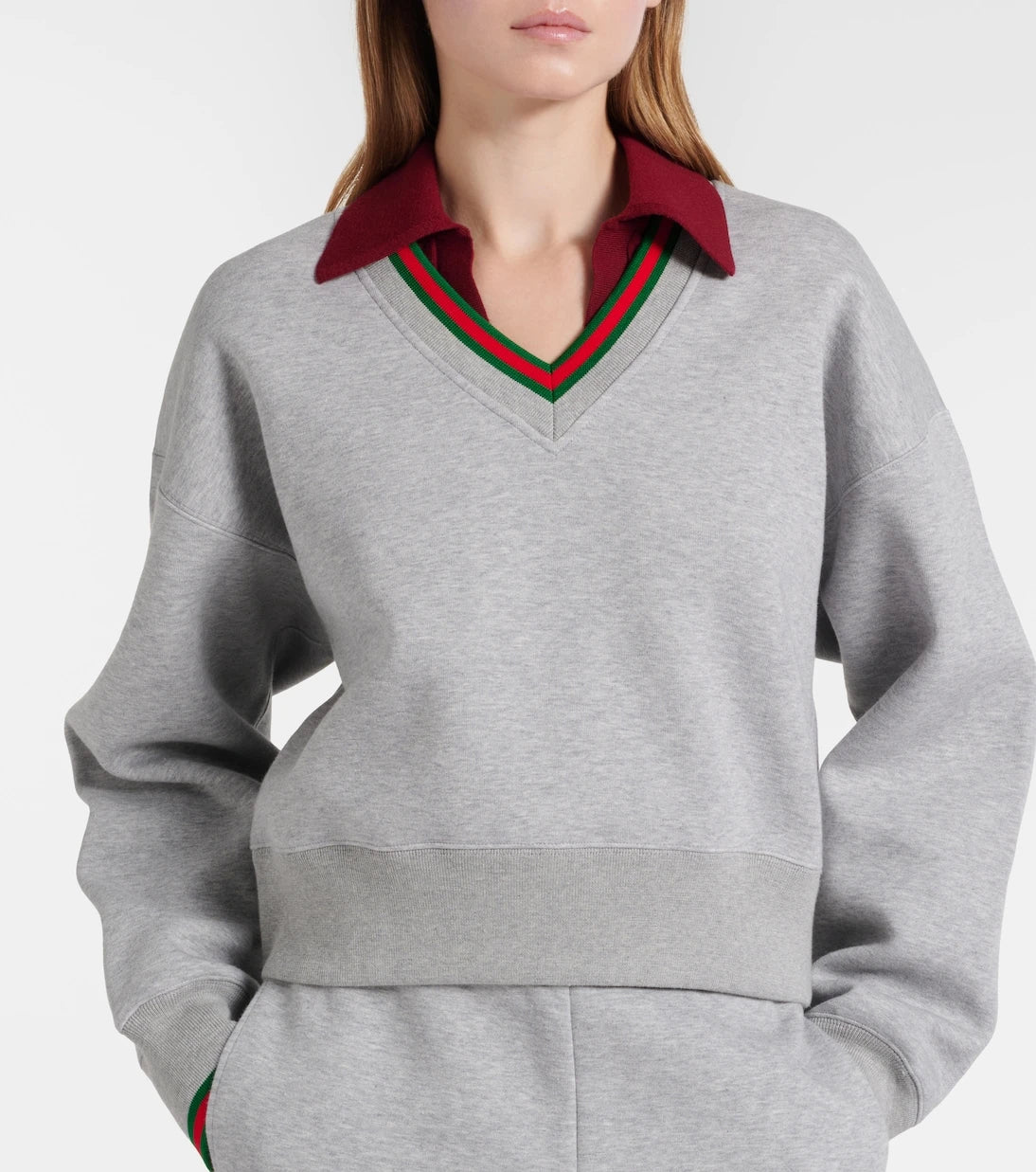 Gucci - Web Stripe cotton-blend jersey sweatshirt