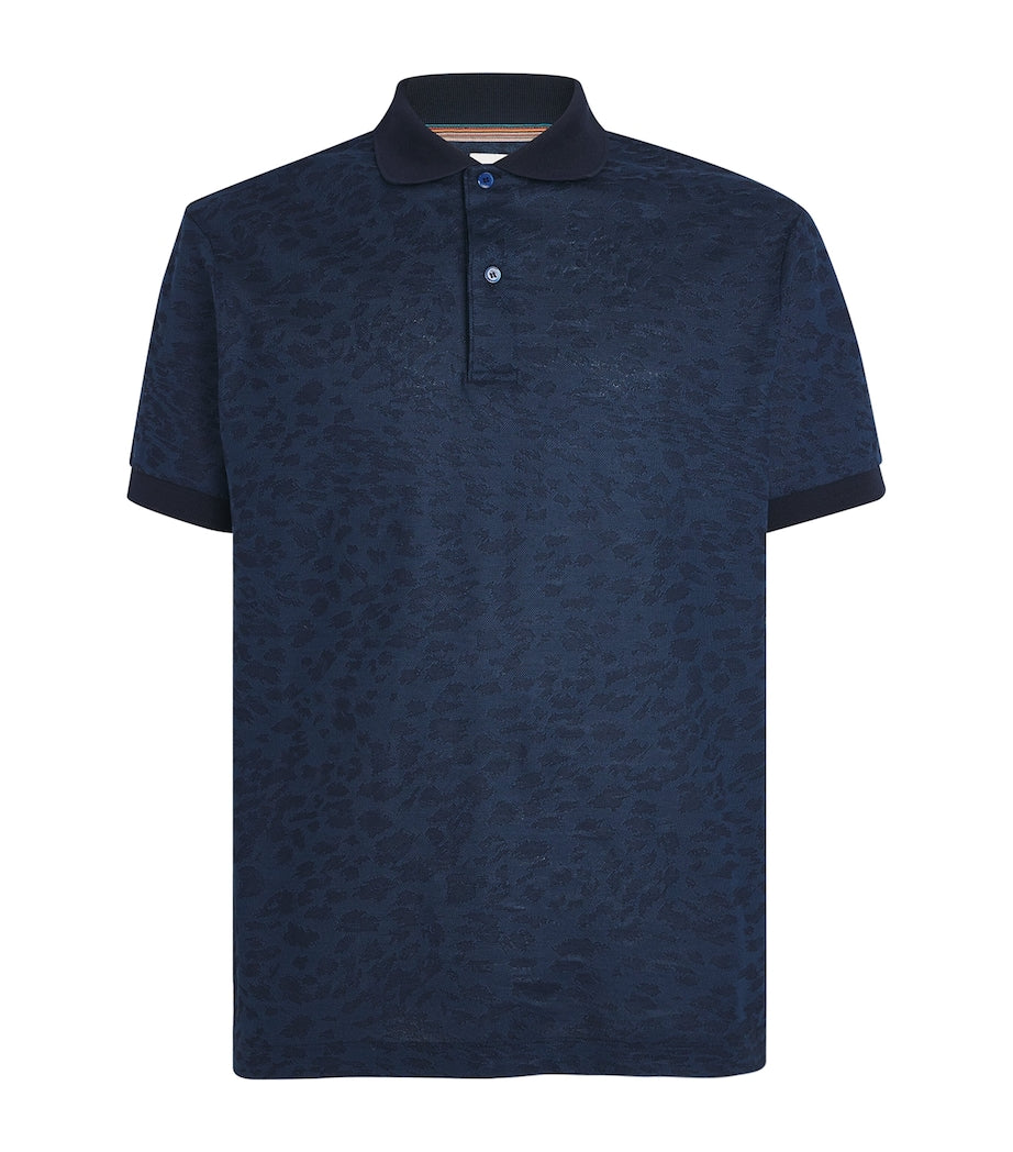 Paul Smith Cotton Leopard-Jacquard Polo Shirt