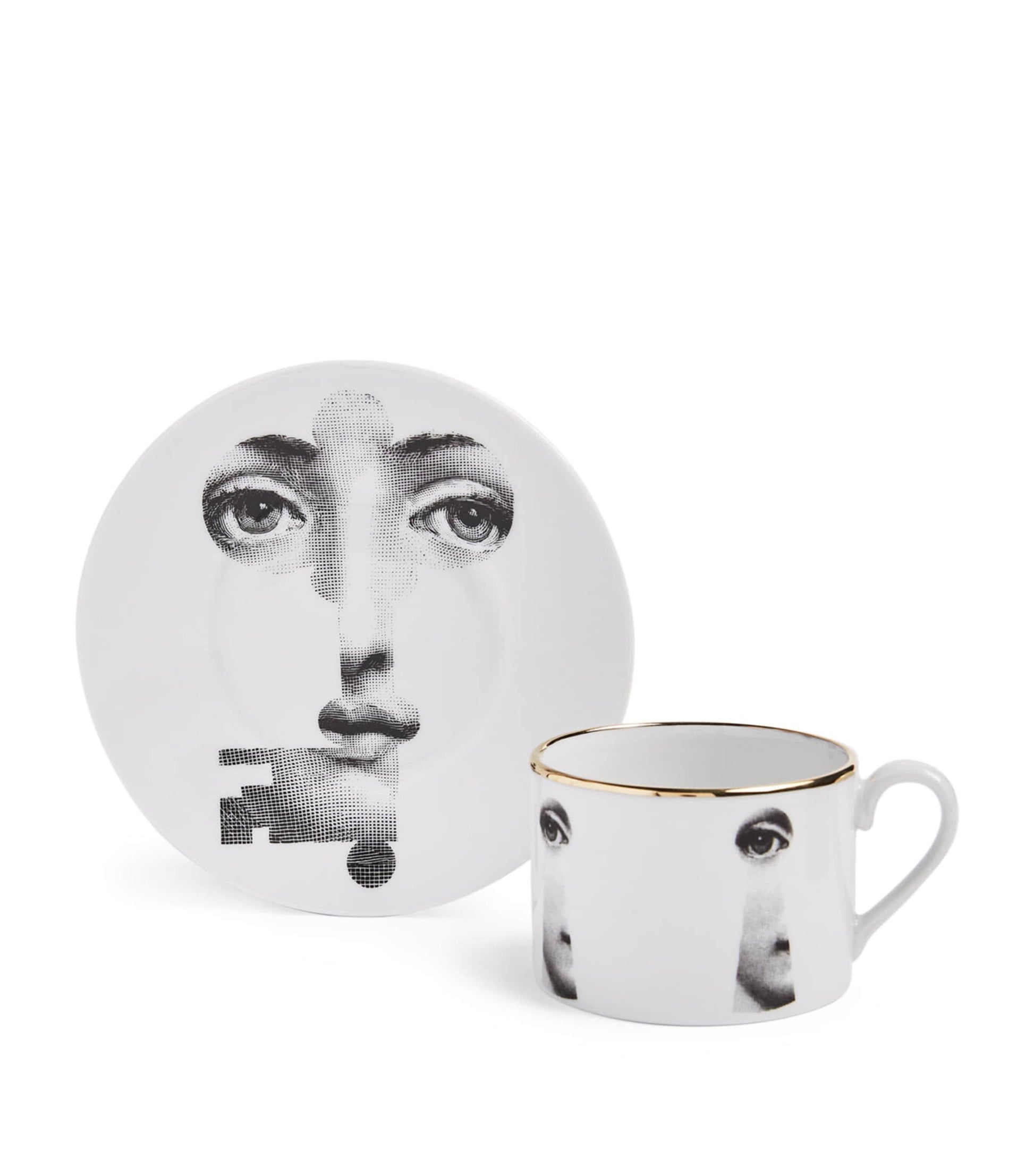 Fornasetti Tema e Variazioni Teacup and Saucer
