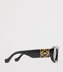 Black Bevelled Oval Sunglasses