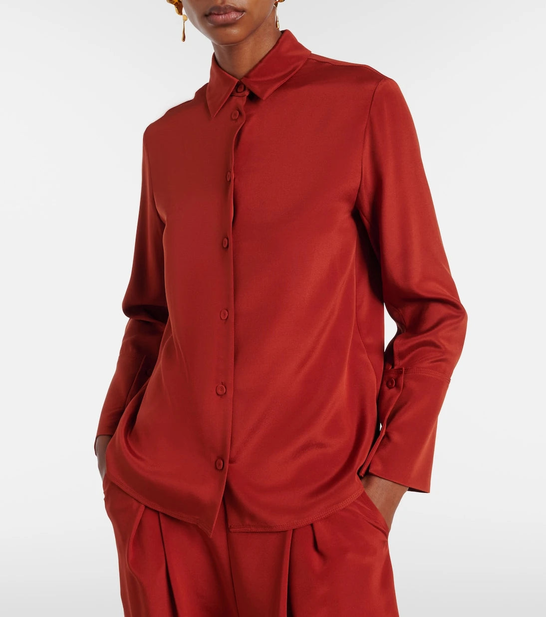 Max Mara - Voliera silk-blend satin shirt