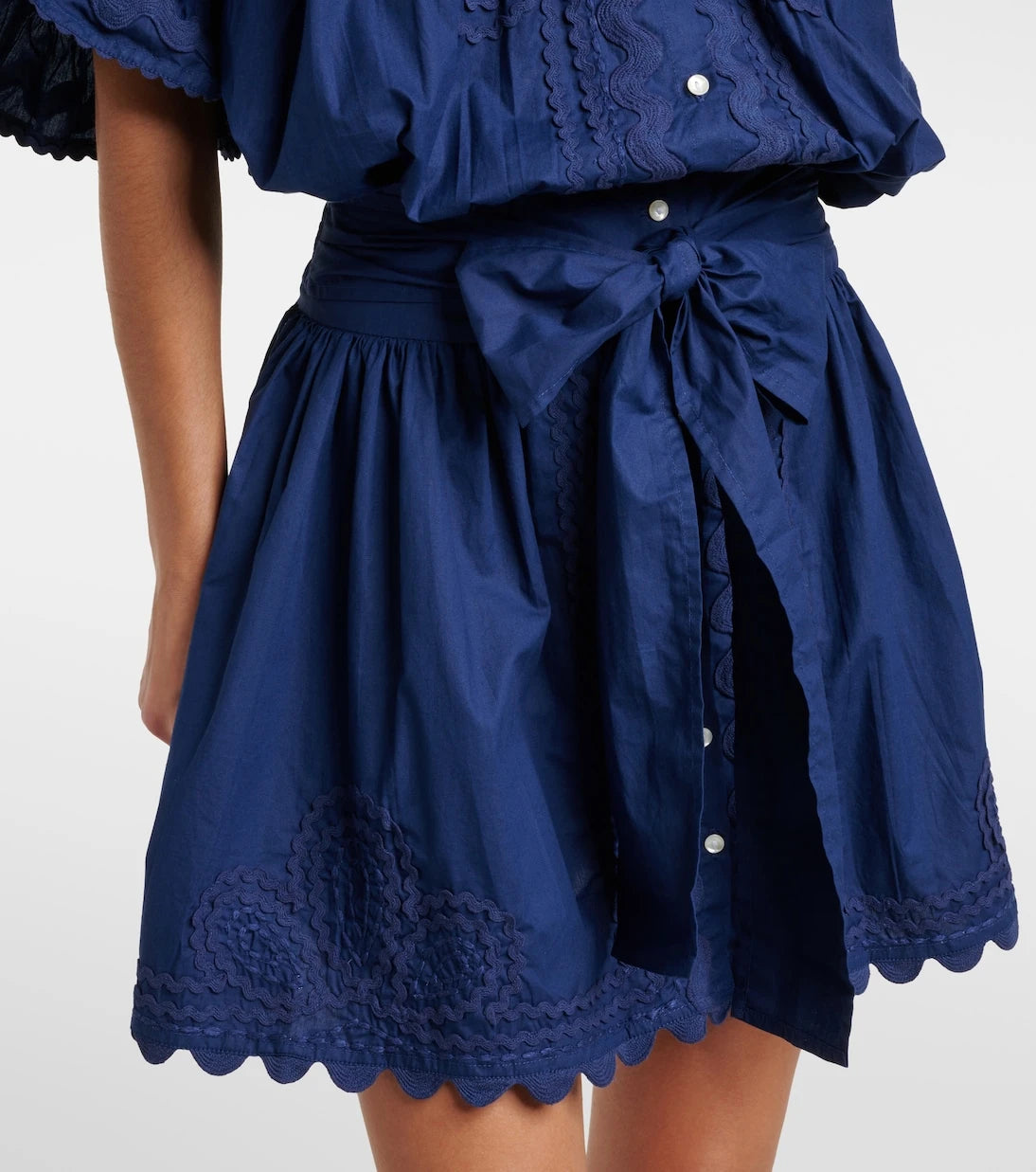 Juliet Dunn - Embroidered cotton poplin minidress
