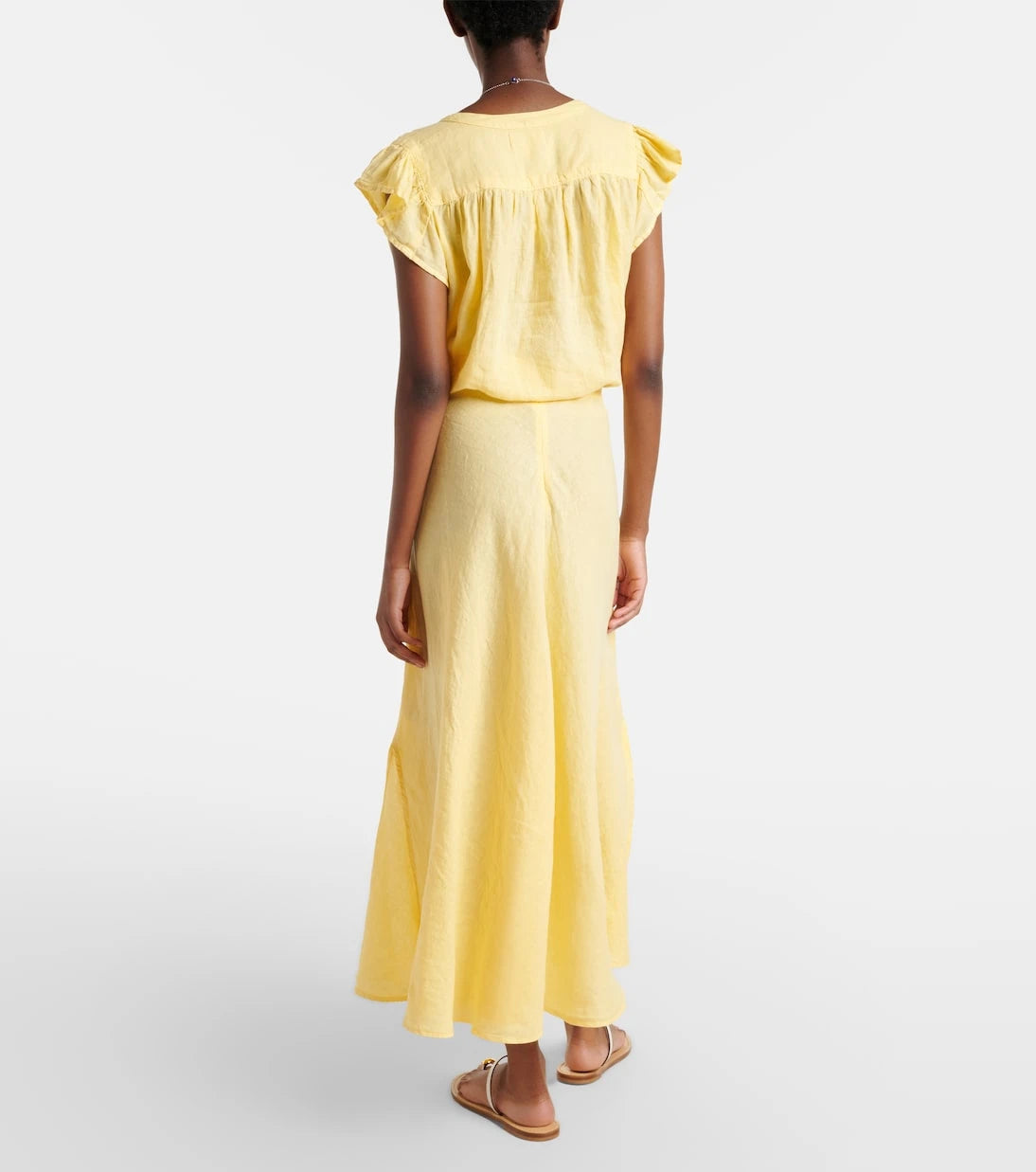 Velvet - Malina linen midi skirt