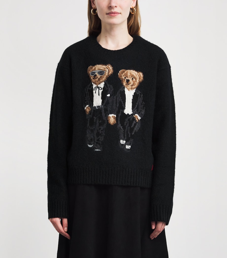 Wool-Blend Ralph and Ricky Bear Sweater POLO BLACK MULTI