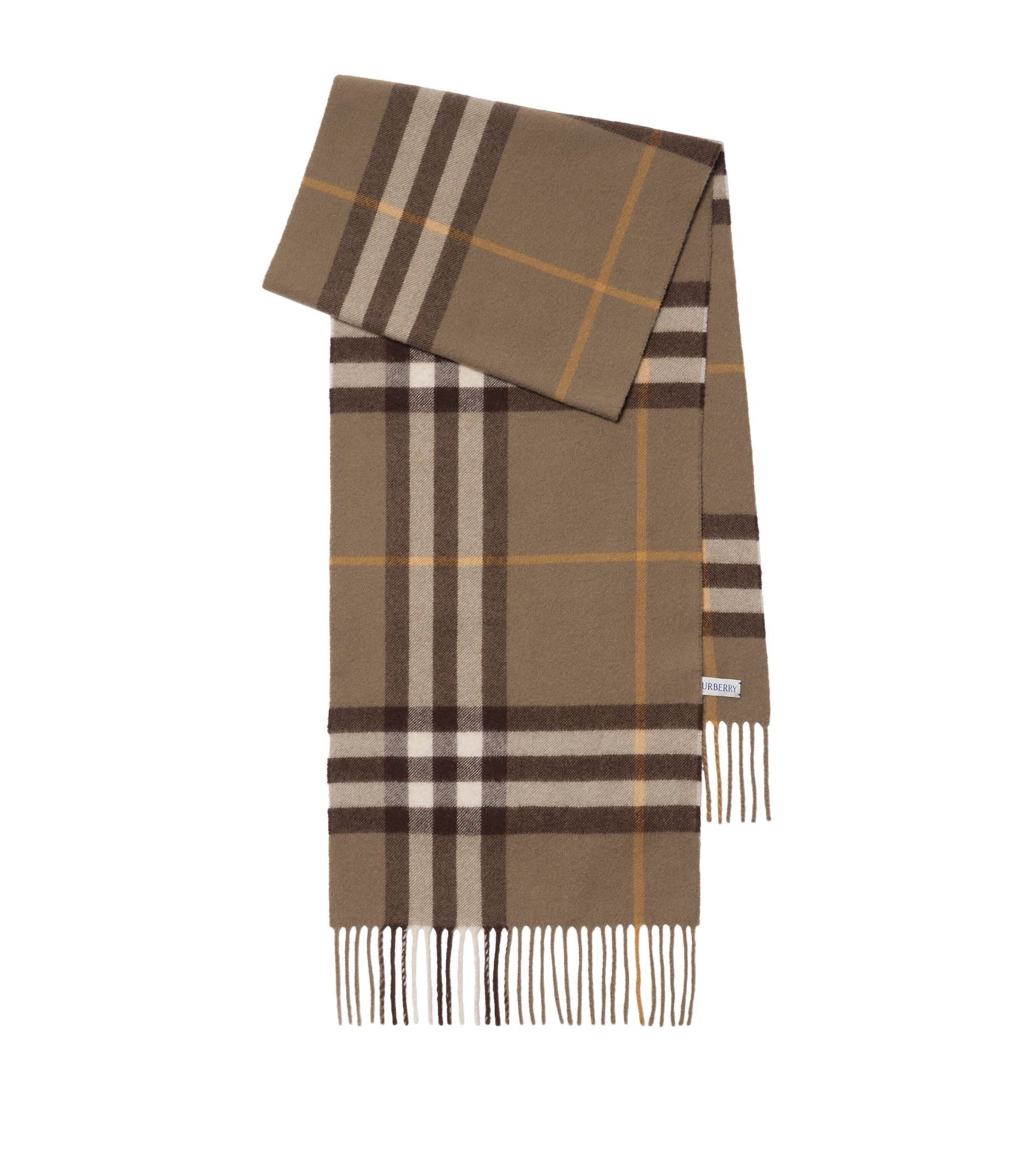 Brown Cashmere Check Scarf