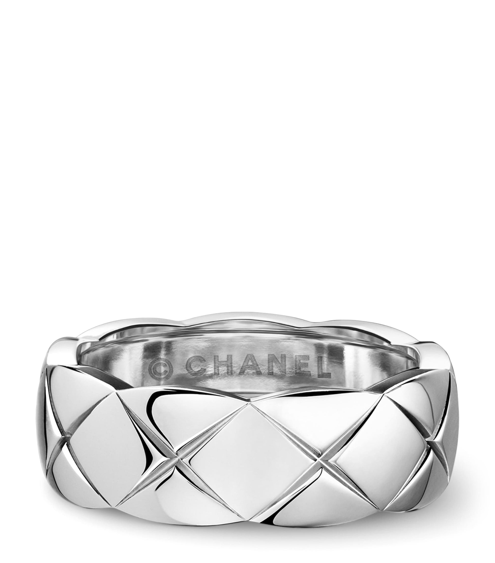 CHANEL Small White Gold Coco Crush Ring