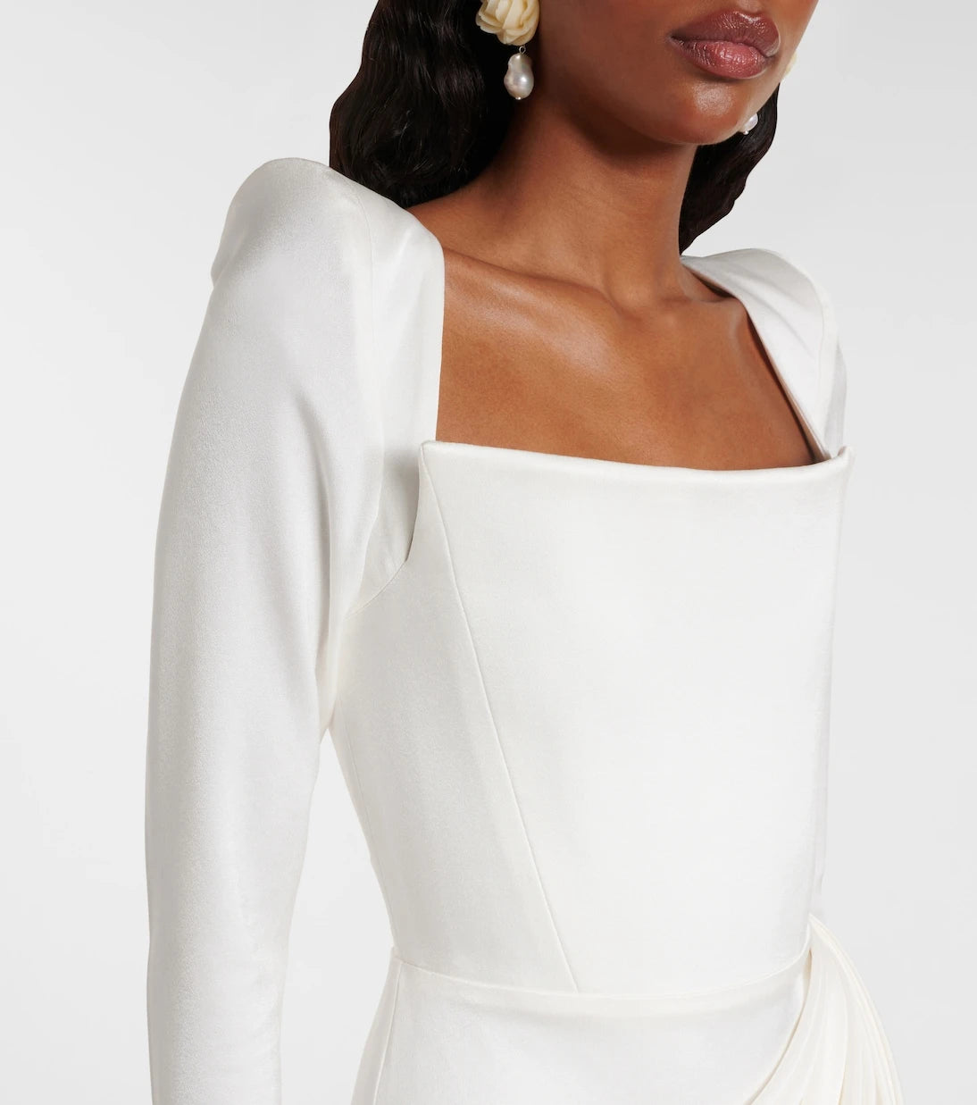 Alex Perry - Bridal draped crêpe satin bustier gown