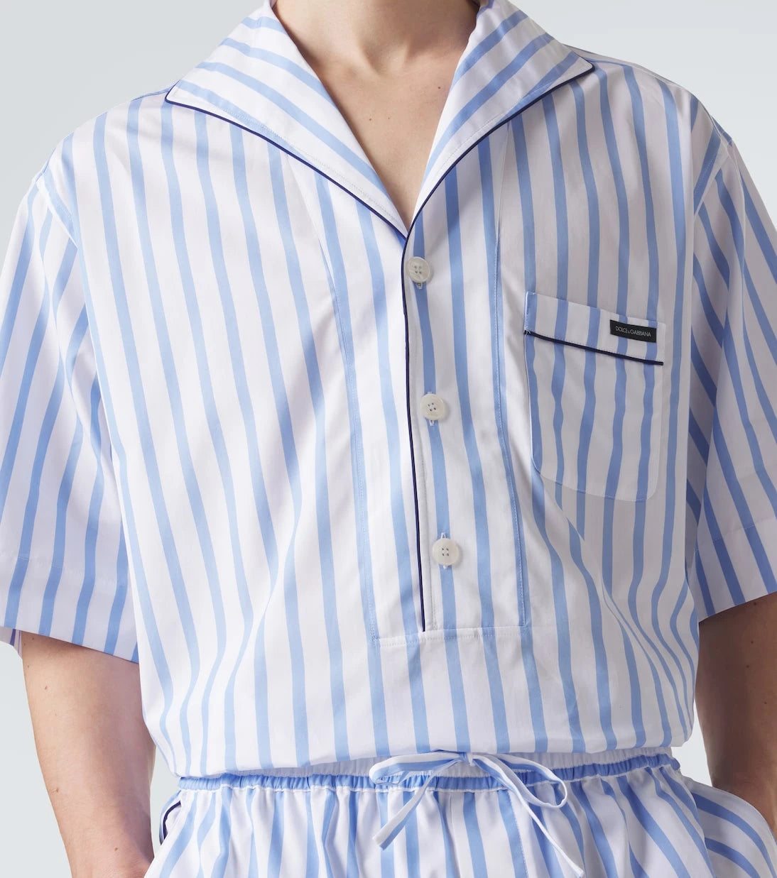 Dolce&Gabbana - Striped cotton and silk poplin shirt