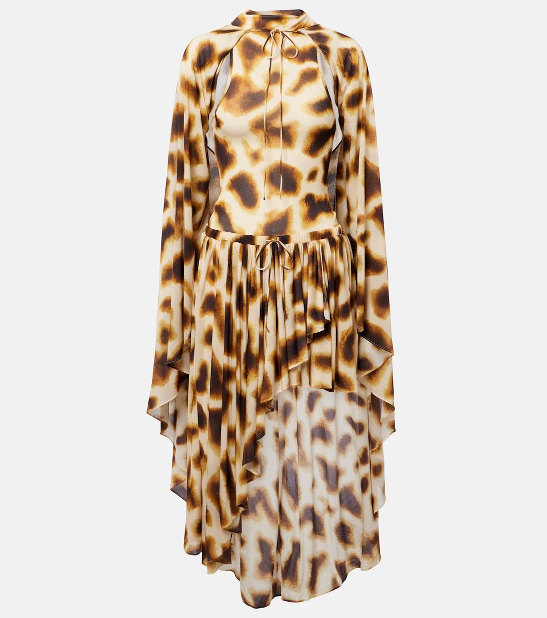 Christopher Esber - Gyre printed asymmetric caped minidress