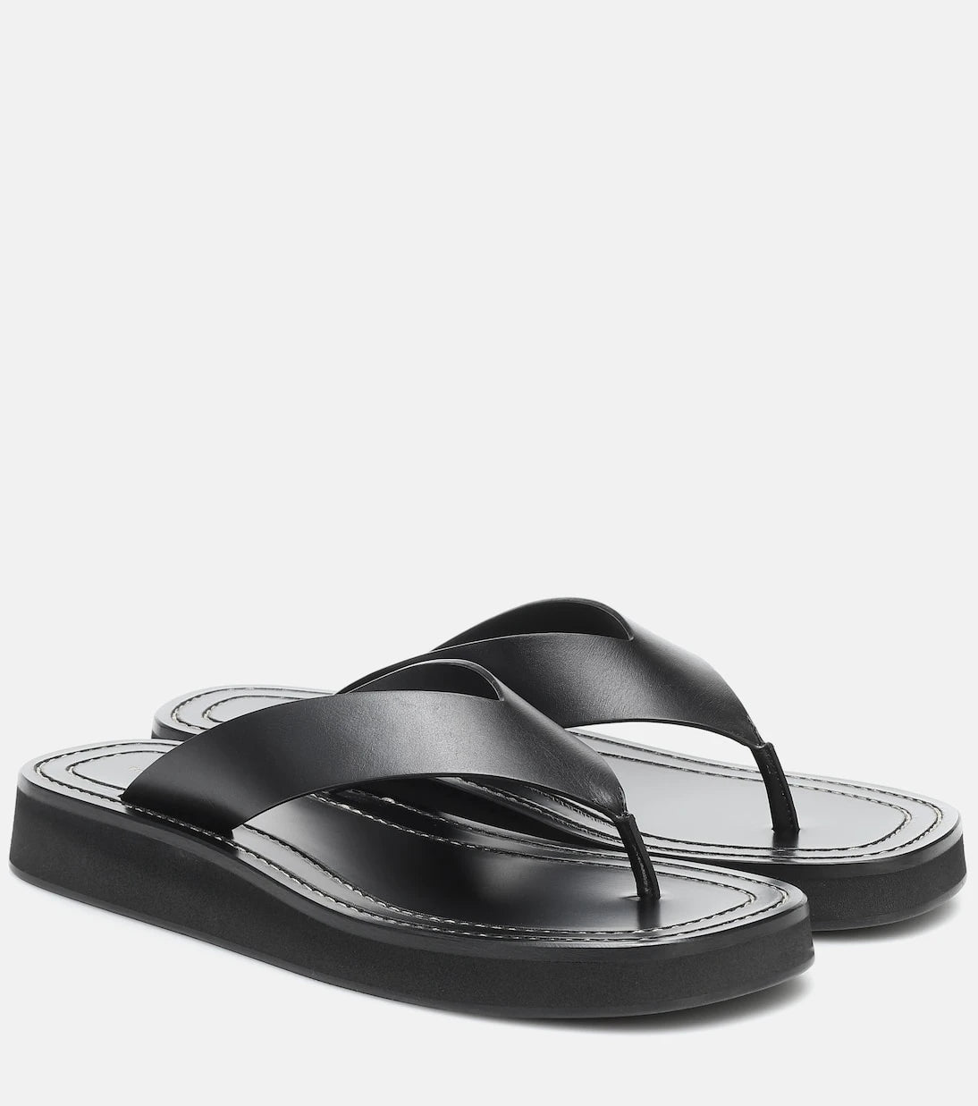 The Row - Ginza leather platform slides
