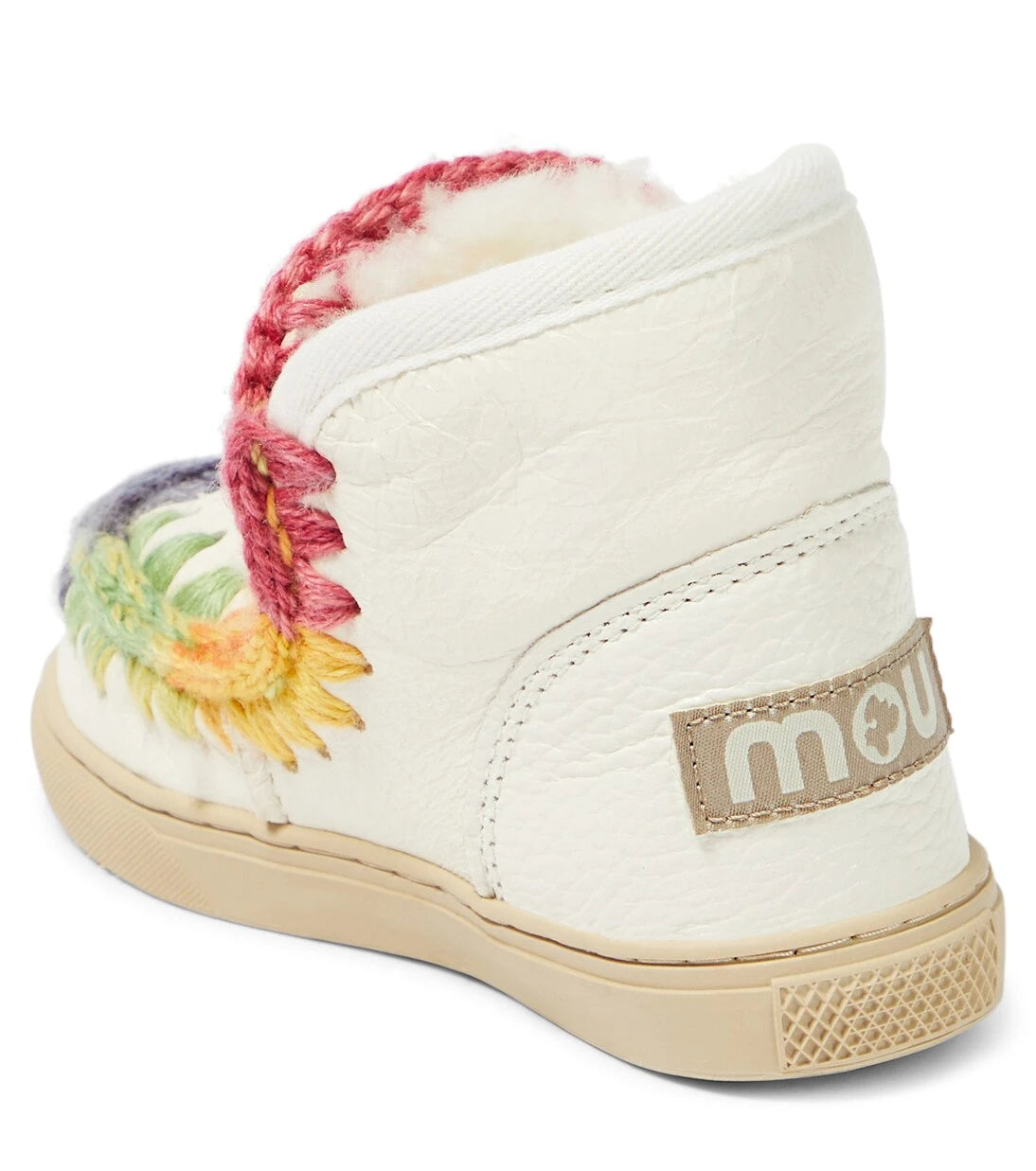 Mou Kids - Crochet-trimmed leather sneakers