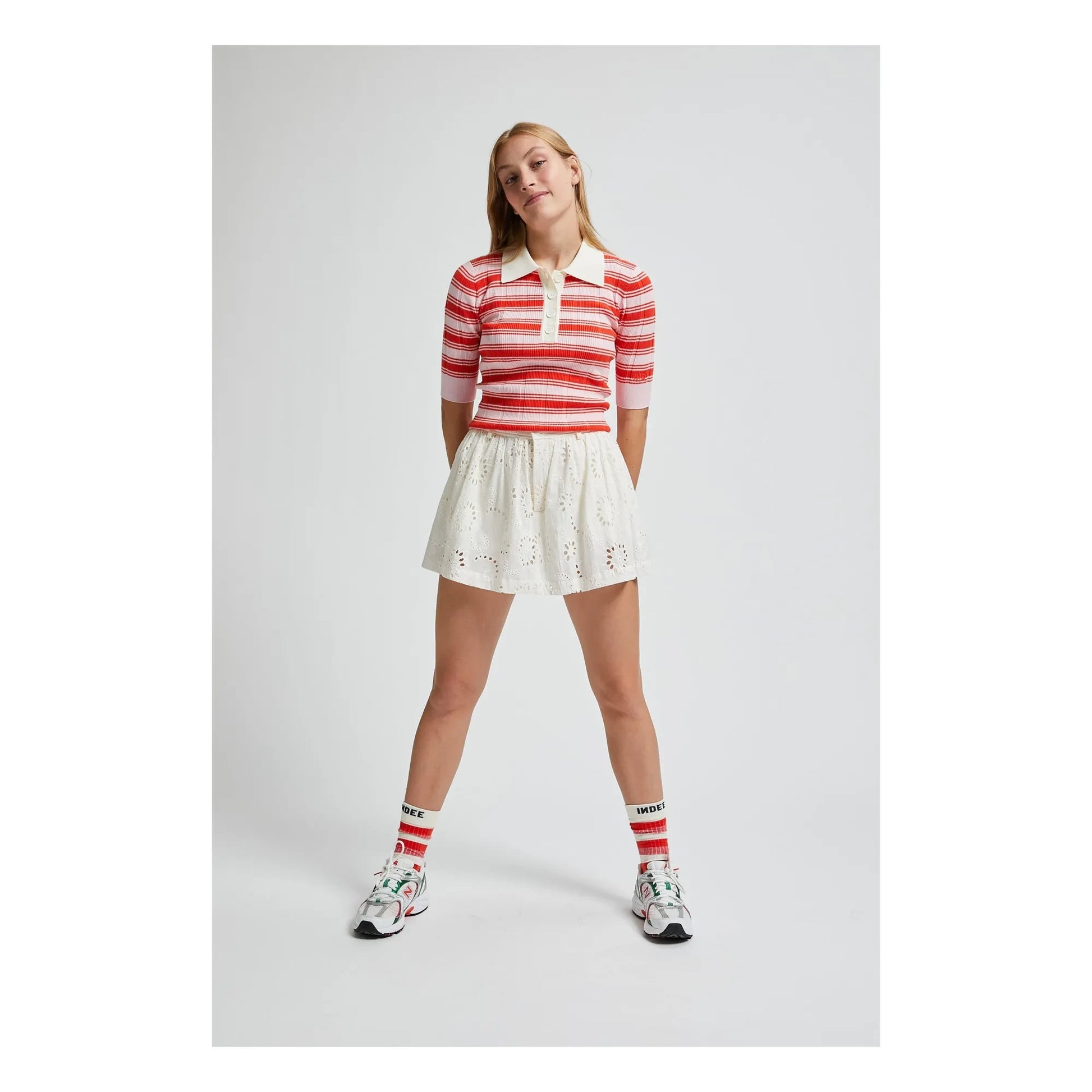 Indee - Skirt Short Broderie Anglaise Vendee | White