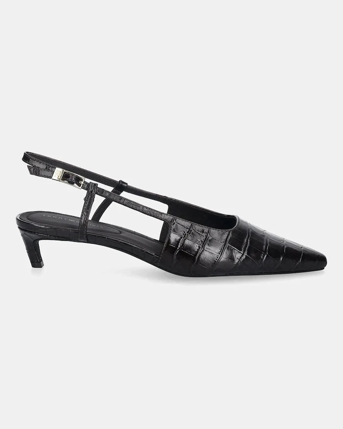 Tommy Hilfiger CROC SLINGBACK SLANTED HEEL İnce Topuklu Deri Ayakkabı