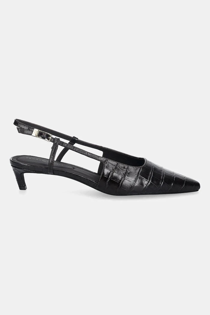 Tommy Hilfiger CROC SLINGBACK SLANTED HEEL İnce Topuklu Deri Ayakkabı