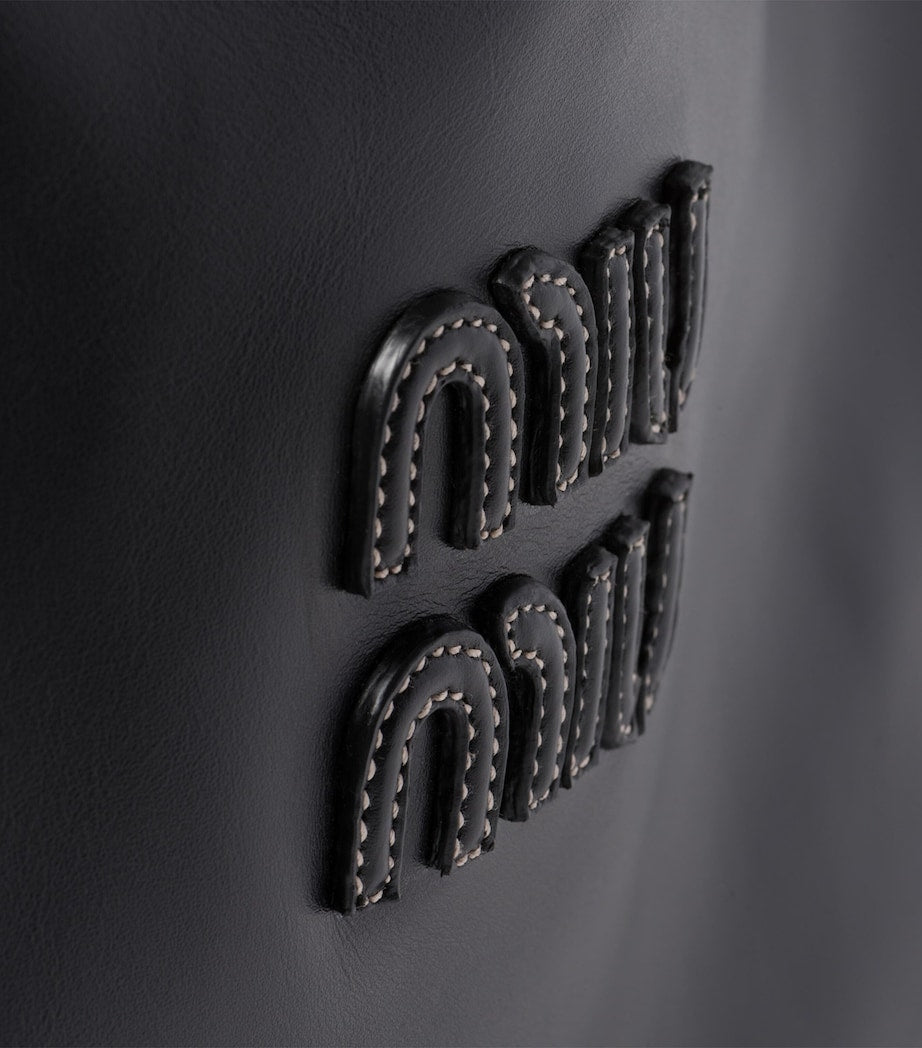 Black Leather Ivy Tote Bag