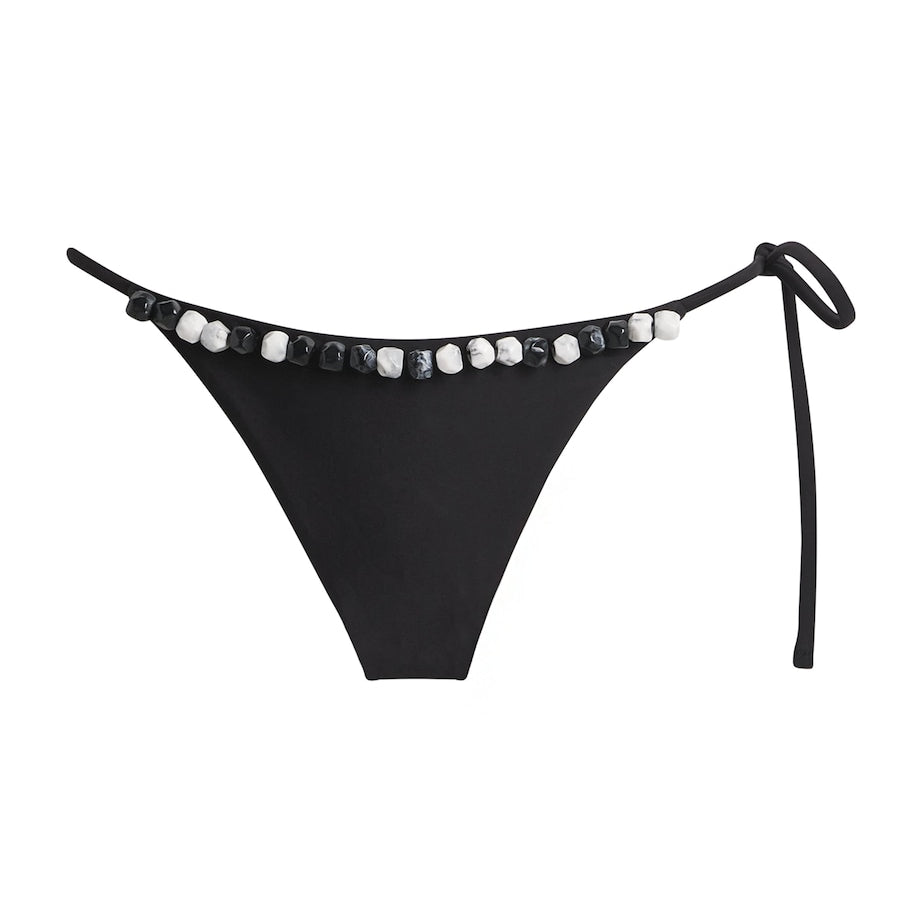 SIR. Black Beaded Baci Bikini Bottoms