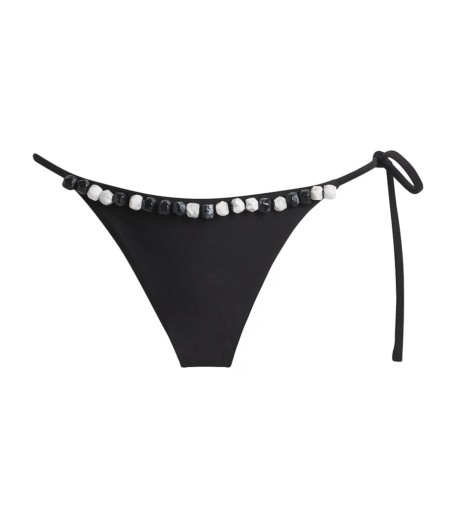 SIR. Black Beaded Baci Bikini Bottoms