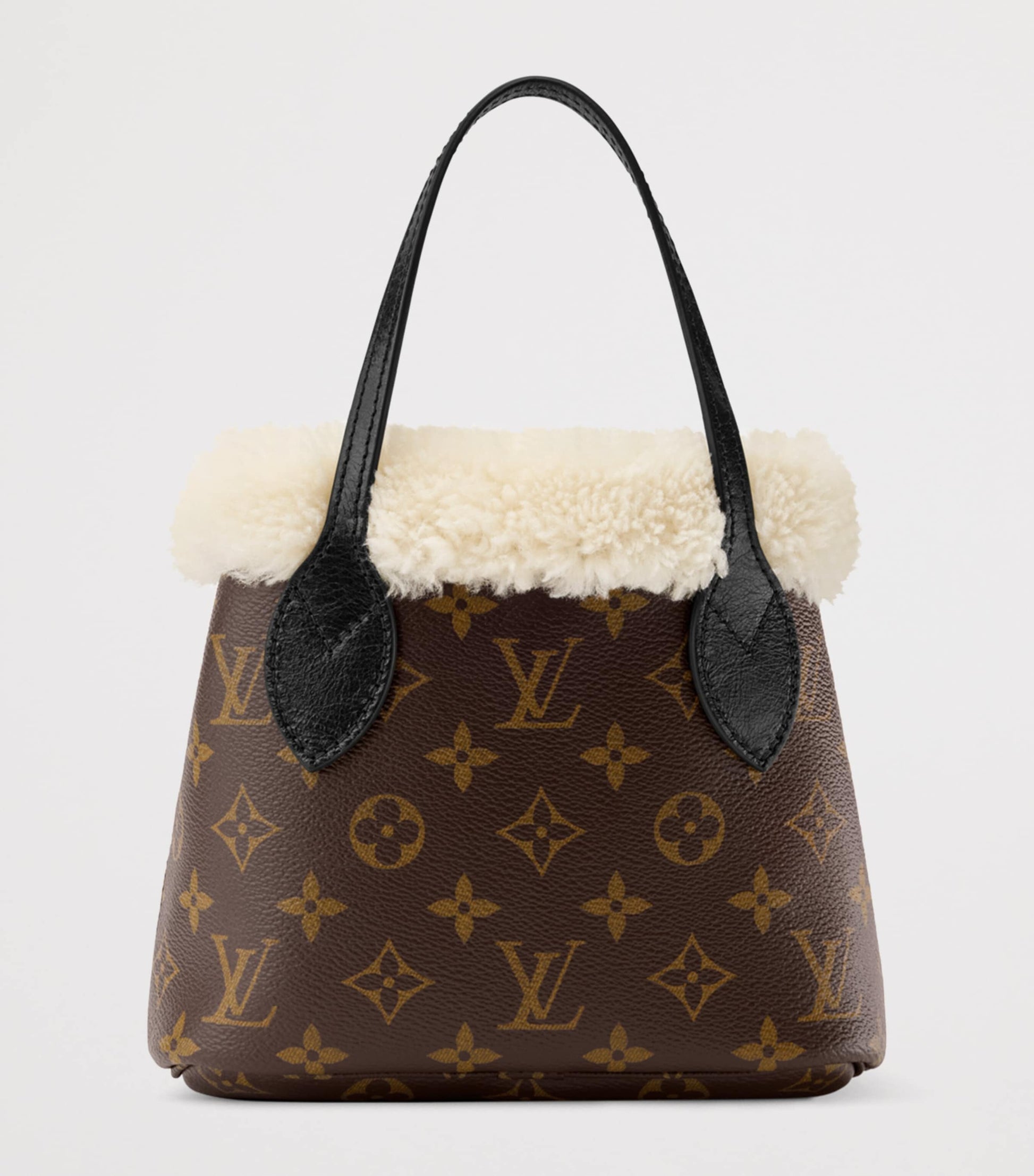 LOUIS VUITTON Shearling Neverfull Bandoulière Inside Out BB Bucket Bag