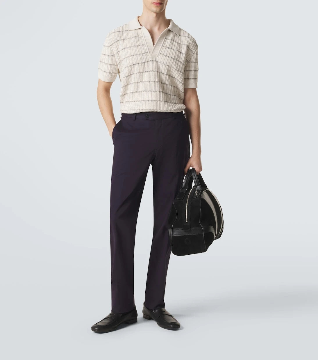 Brioni - Embroidered cotton and linen polo shirt