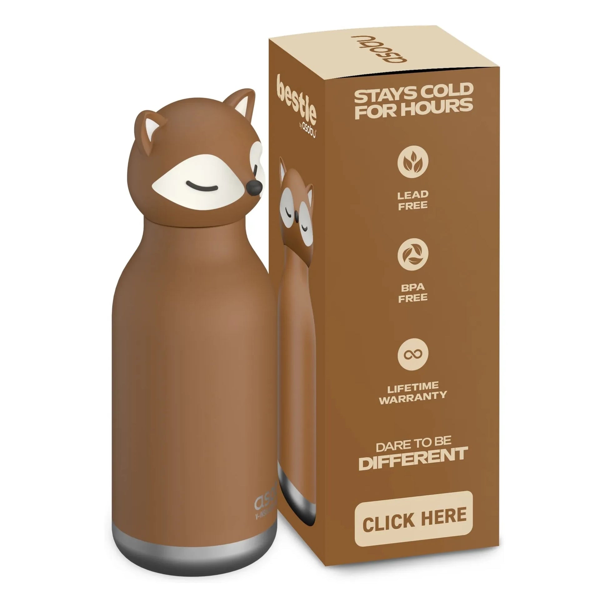 Asobu - Renard stainless steel water bottle | Brown