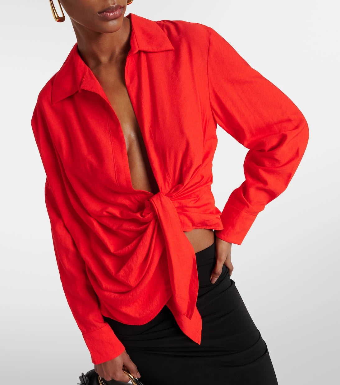 Jacquemus - La Chemise Bahia gathered shirt