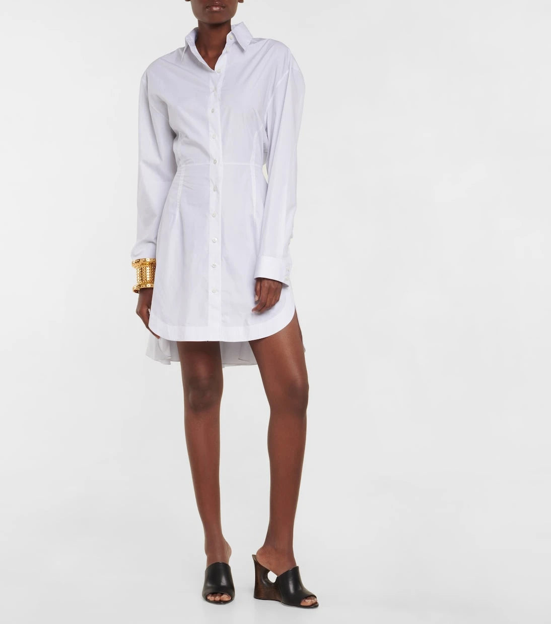 Alaïa - فستان قميص من القطن