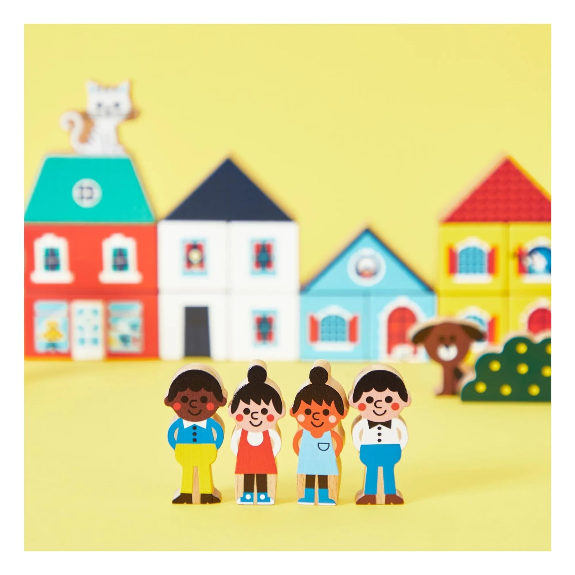Janod - City wooden blocks set - Cross Roads
