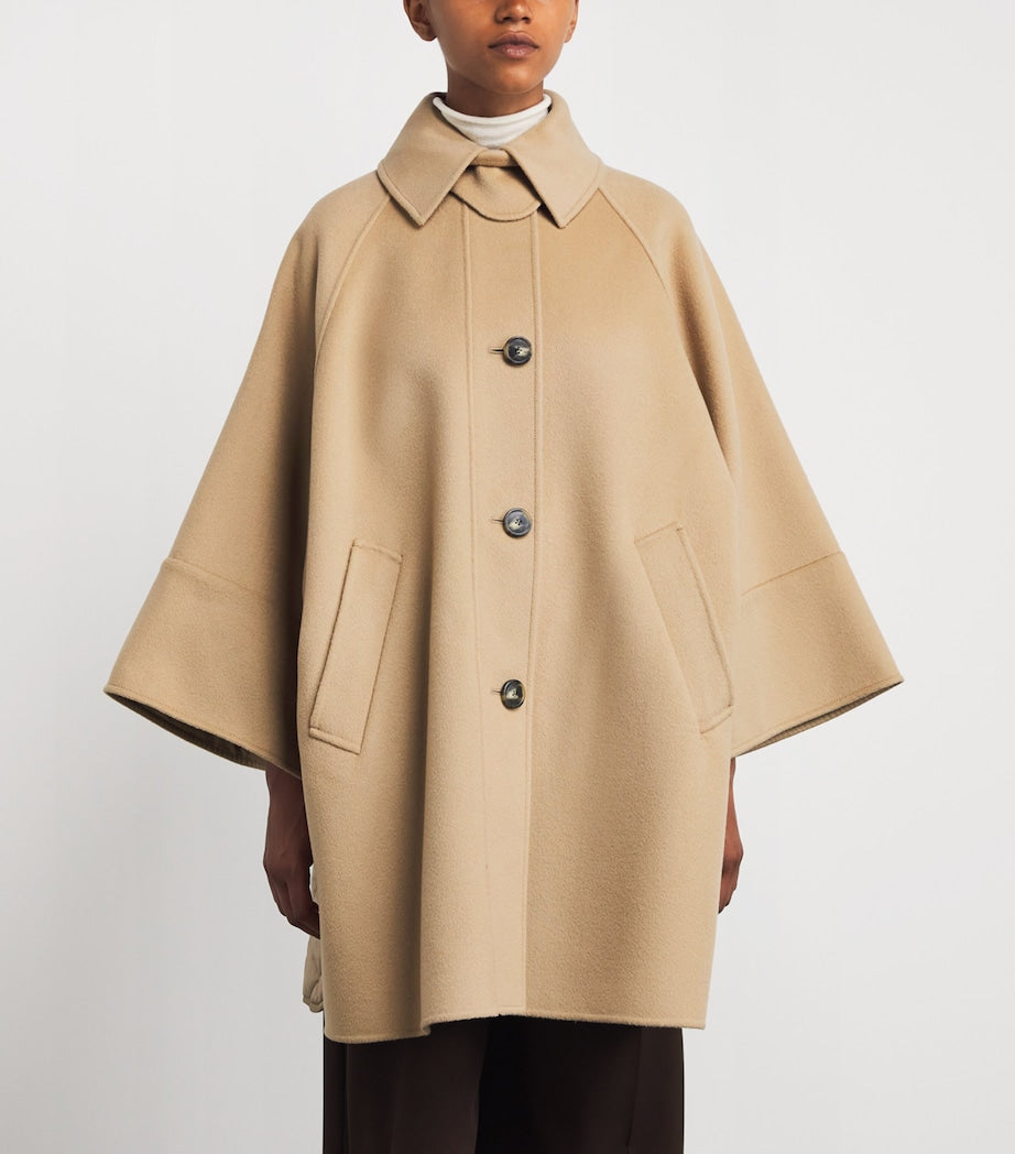 Weekend Max Mara Beige Wool-Blend Quilted Dolman Coat