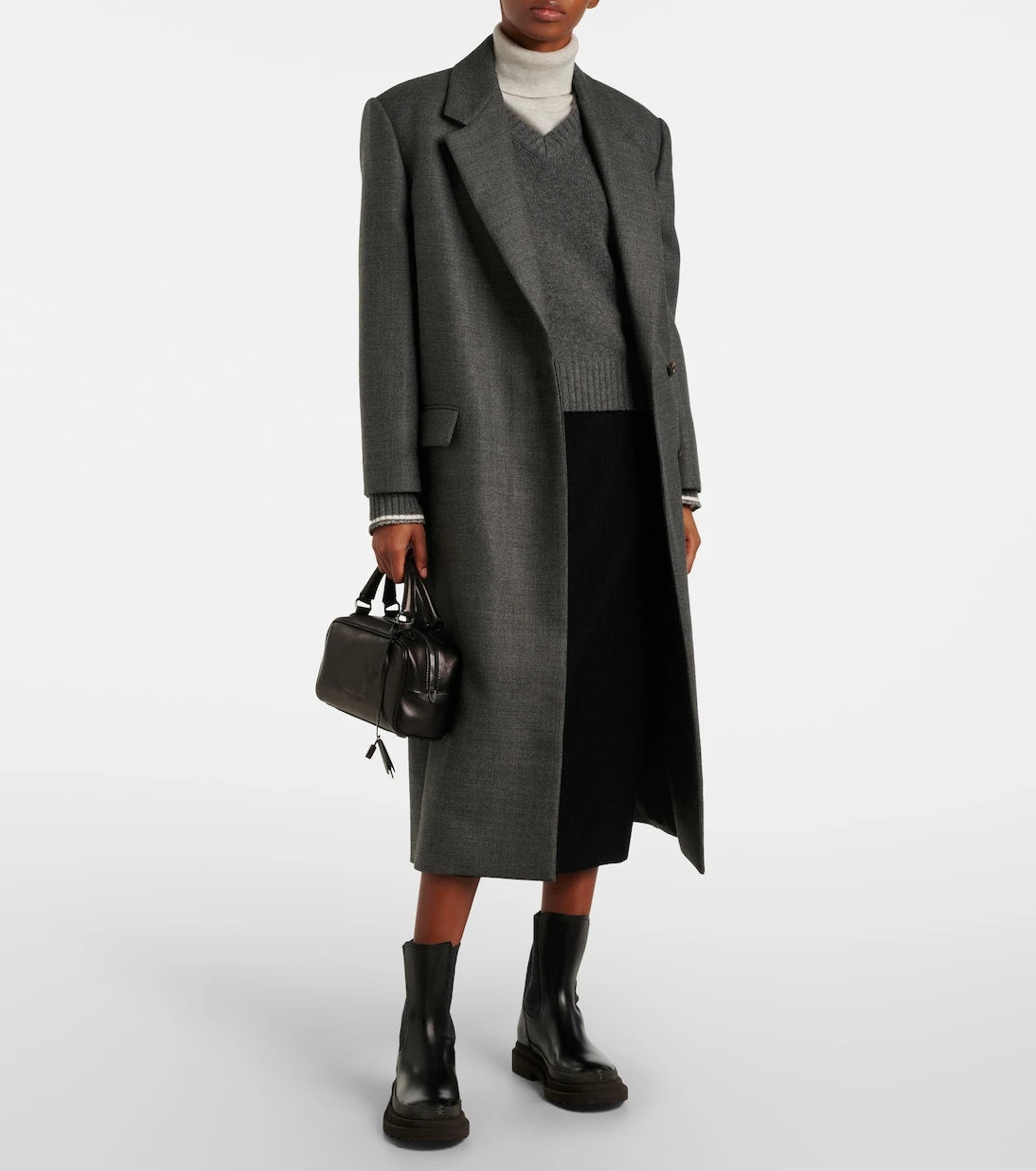Brunello Cucinelli - Wool, cashmere and silk midi skirt