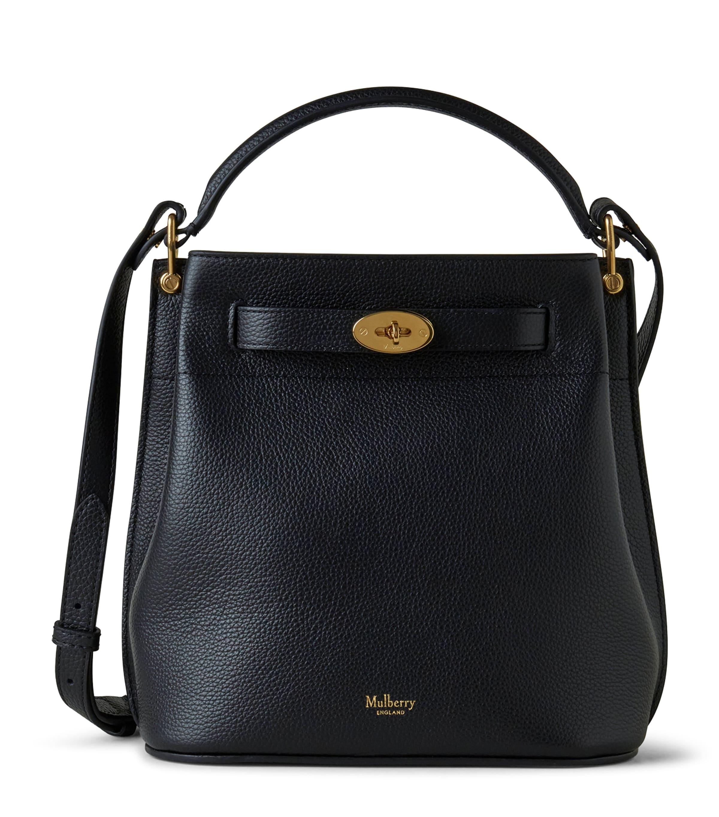 Mulberry Black Leather Islington Bucket Bag