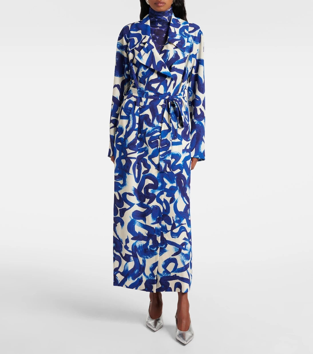 Dries Van Noten - Desenli kruvaze kaban
