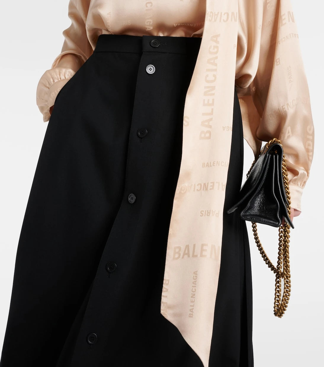 Balenciaga - Wool maxi skirt