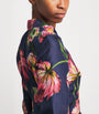 Carolina Herrera Navy Silk Floral Trench Gown