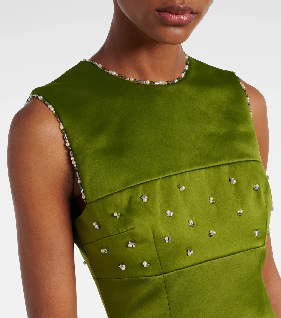 Emilia Wickstead - Amadine embellished satin gown