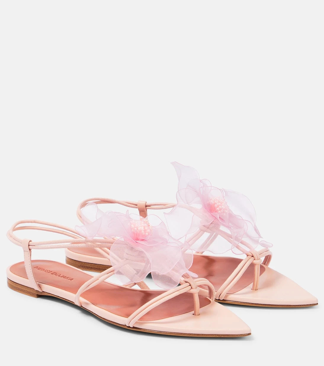 Nensi Dojaka - Appliqué leather thong sandals