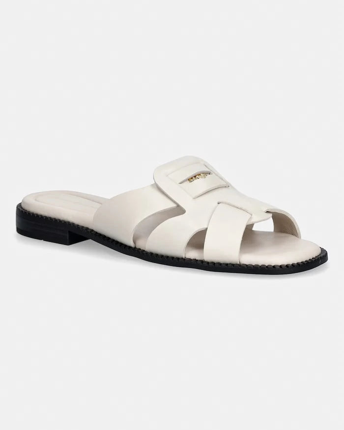Tommy Hilfiger kadın deri sandalet terlik COIN LEATHER SANDAL