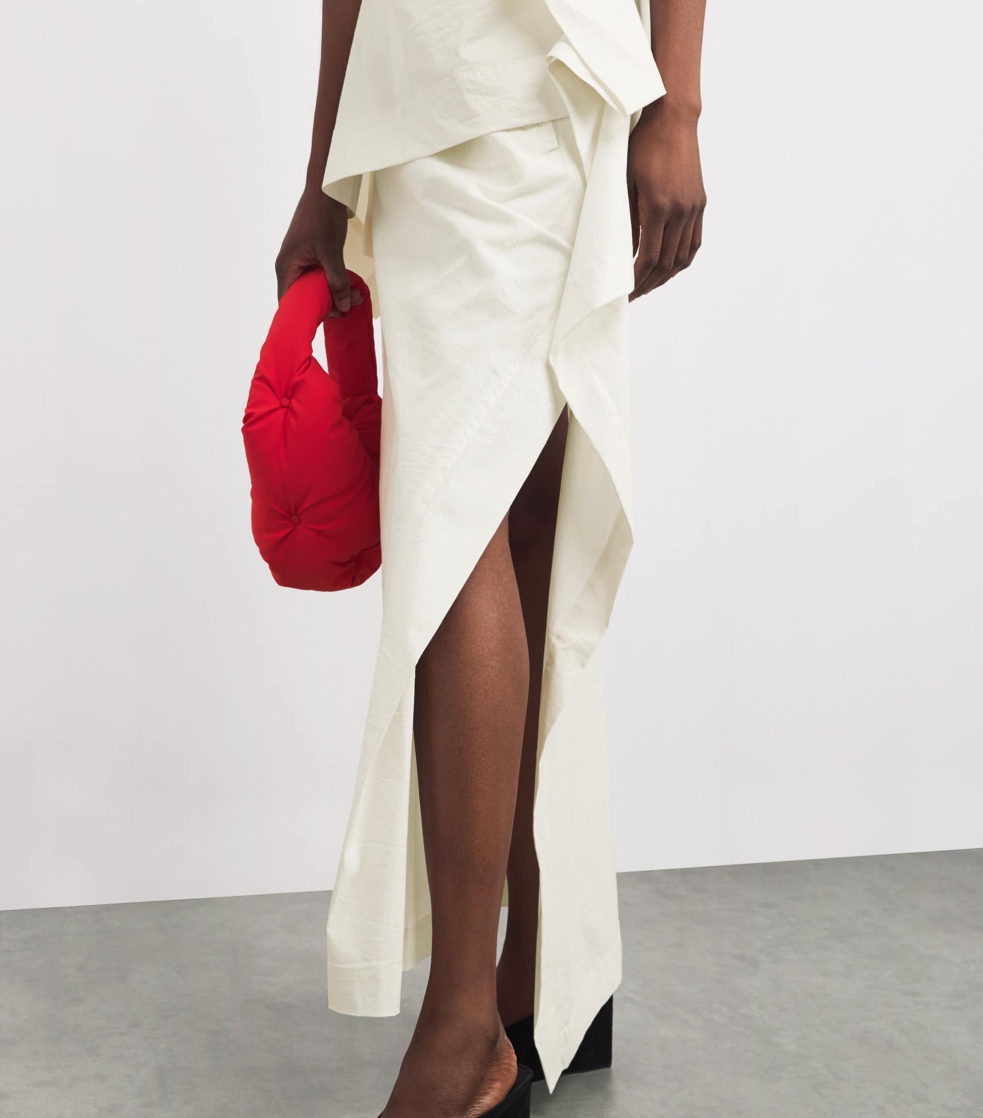 Neutral Collapsing Sculpture Maxi Skirt