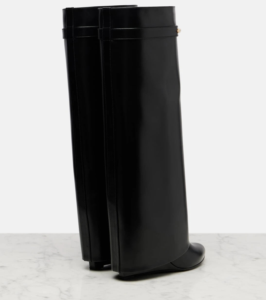 Givenchy - Shark 95 leather knee-high boots
