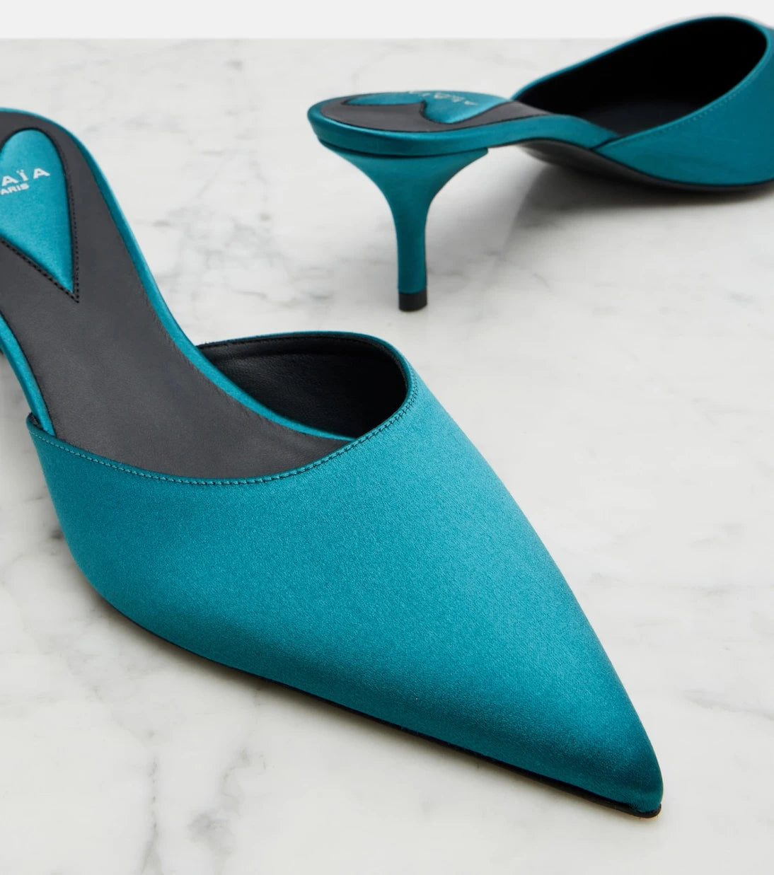 Alaïa - Le Coeur satin mules