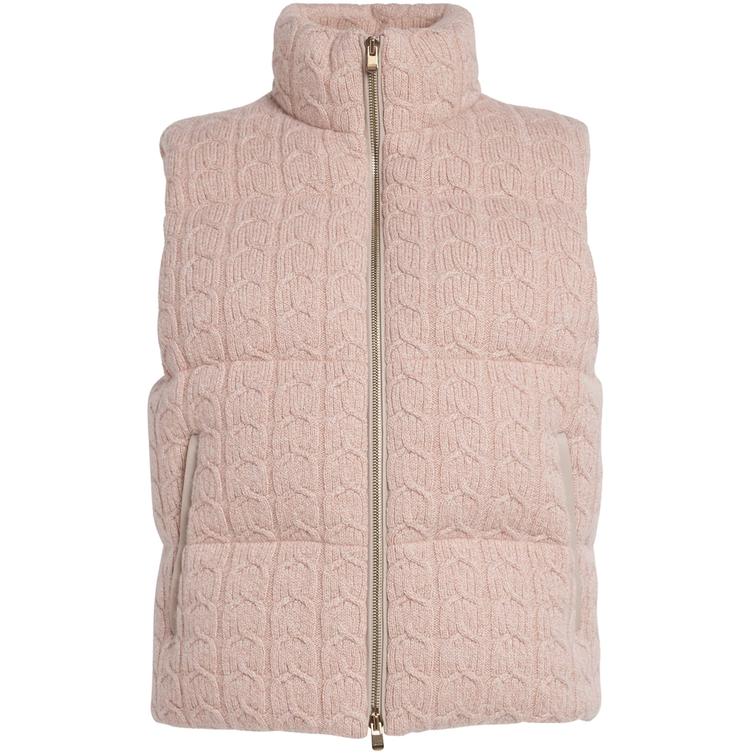 Agnona Pink Cashmere Quilted Gilet