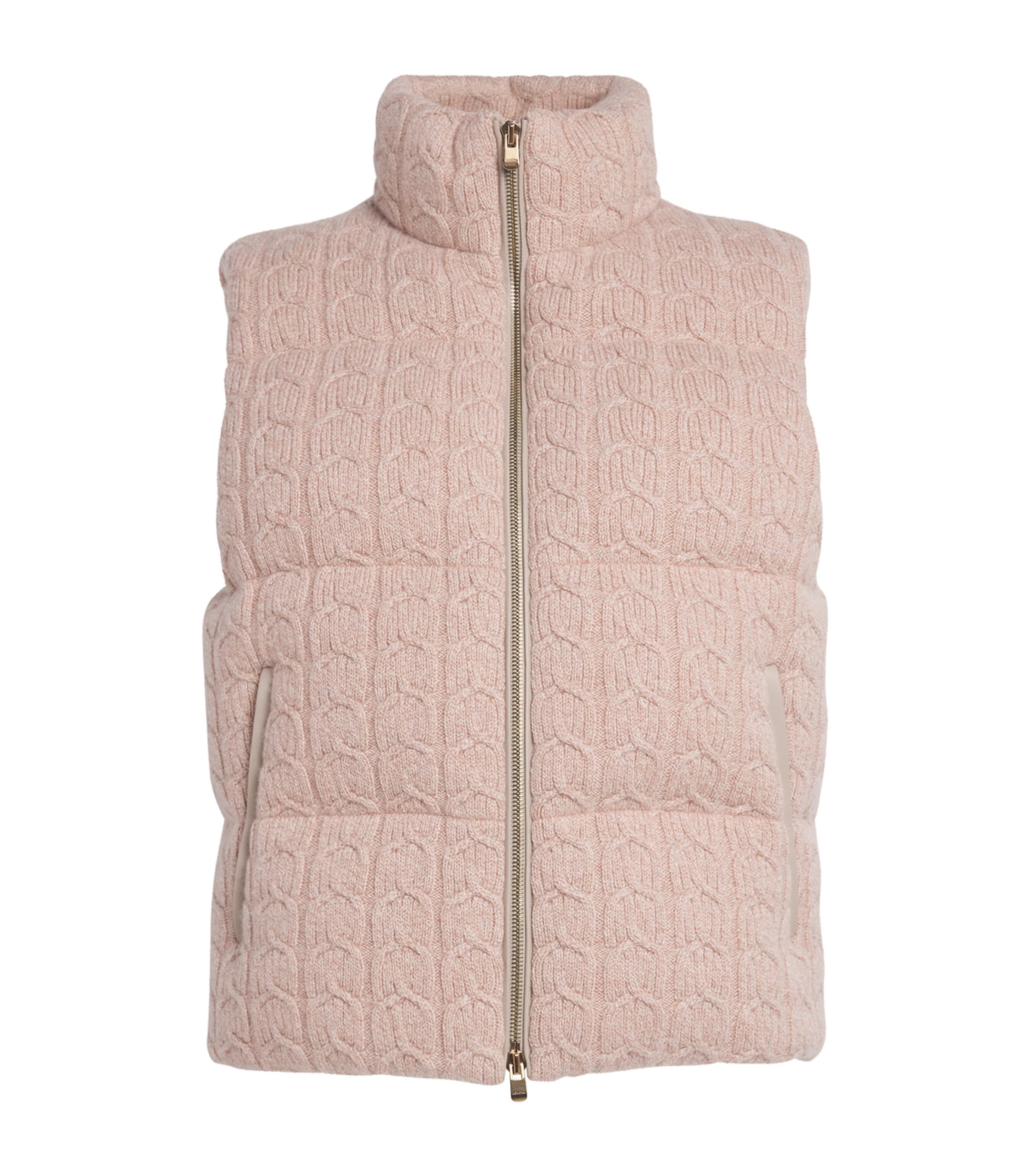 Agnona Pink Cashmere Quilted Gilet