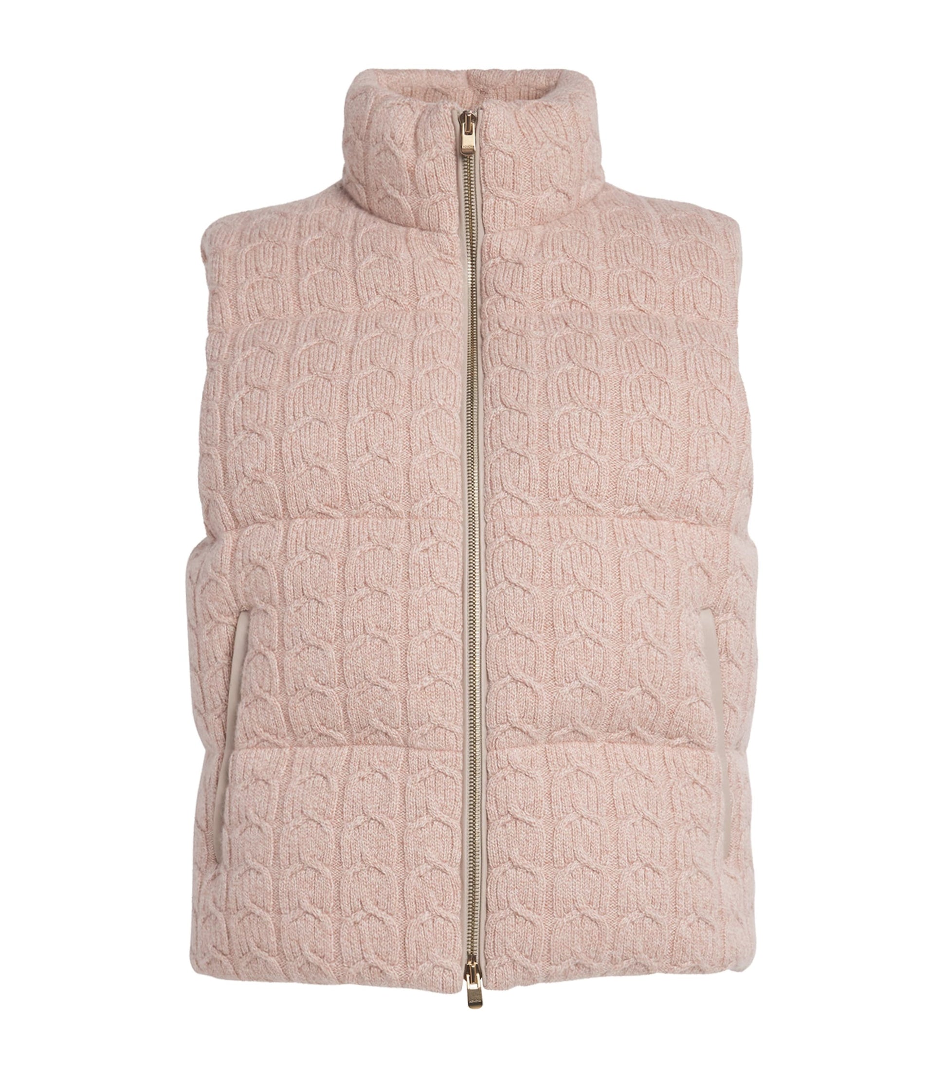 Agnona Pink Cashmere Quilted Gilet